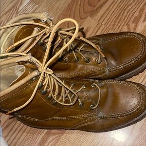 Brown Leather Lace-Up Boots